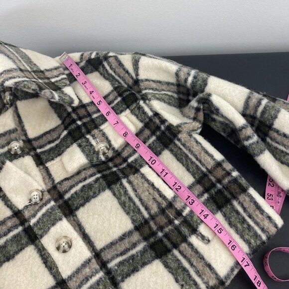 Tularosa Women's Cropped Plaid Jacket Shacket Size XS Revolve Cream Coat Josie - Picture 9 of 10